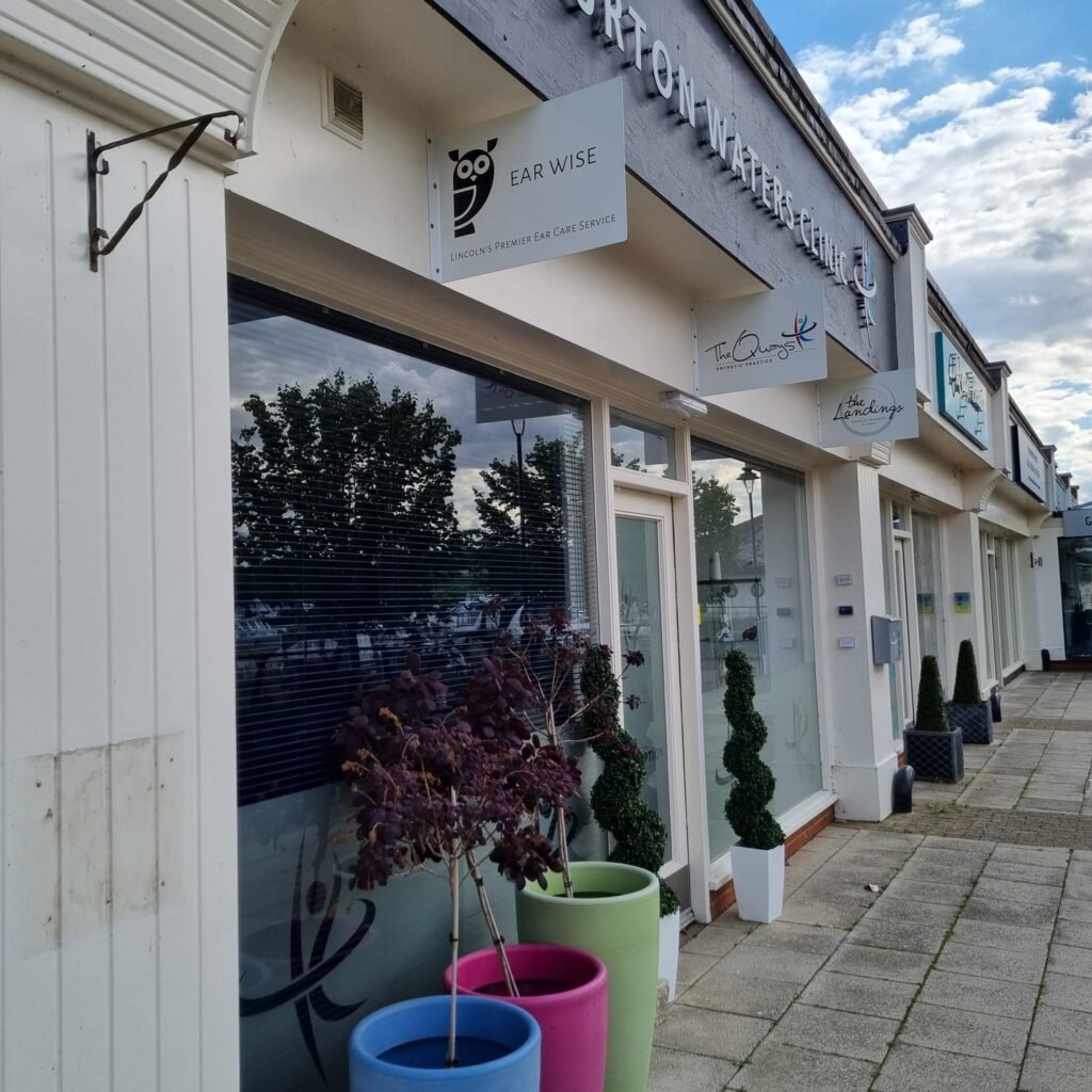 Burton Waters Clinic Shopfront hanging signage